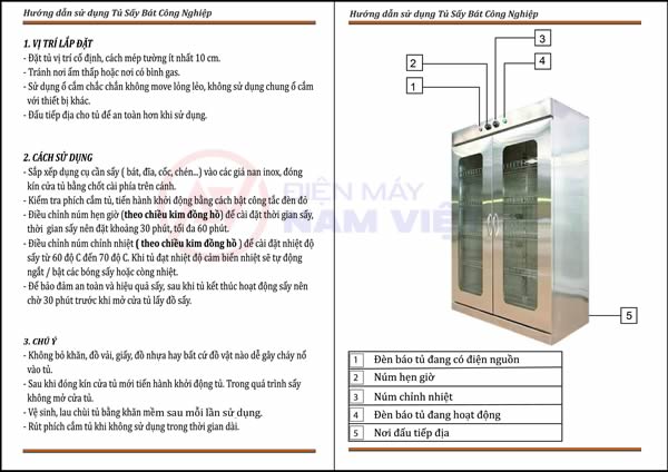 Hướng dẫn sử dụng tủ sấy bát công nghiệp