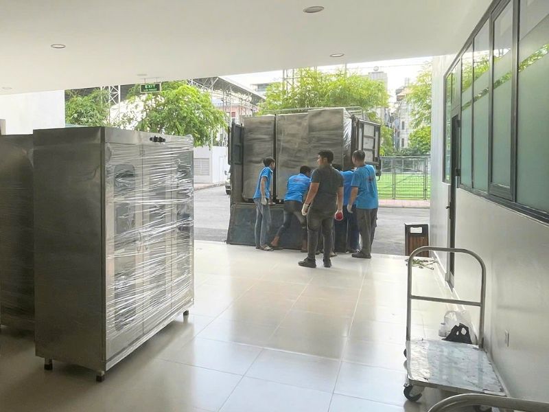 Hình ảnh thực tế lắp đặt tủ sấy bát công nghiệp