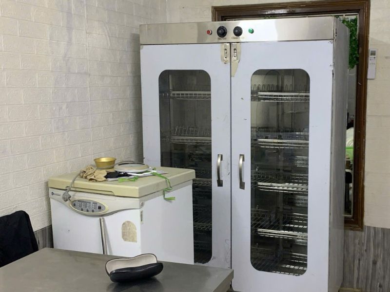 Hình ảnh thực tế lắp đặt tủ sấy bát công nghiệp