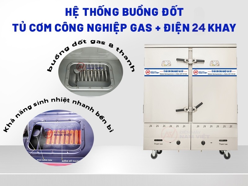 Hệ thống buồng đốt tủ cơm bằng gas