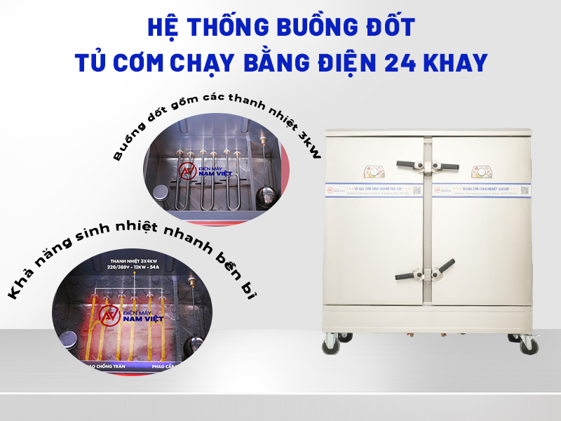 Hệ thống buồng đốt tủ cơm bằng điện