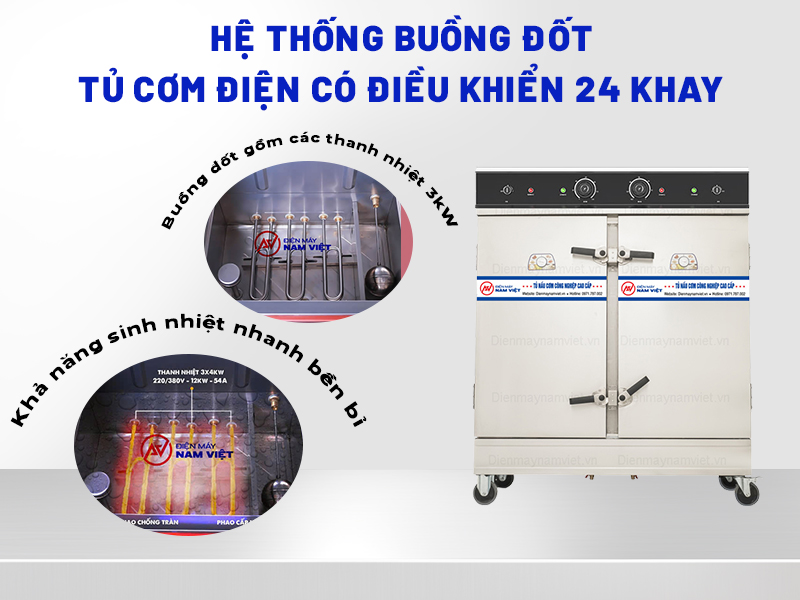 Hệ thống buồng đốt tủ cơm bằng điện