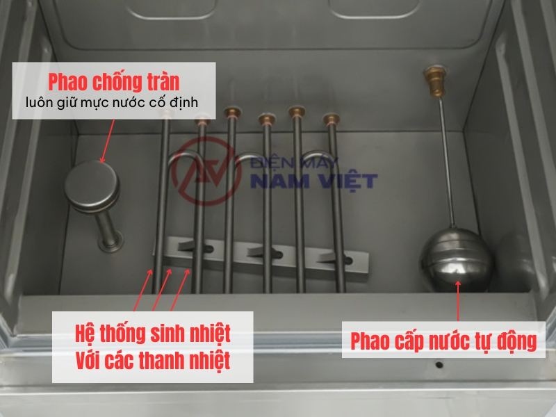 Bên trong buồng đốt của tủ cơm dùng điện