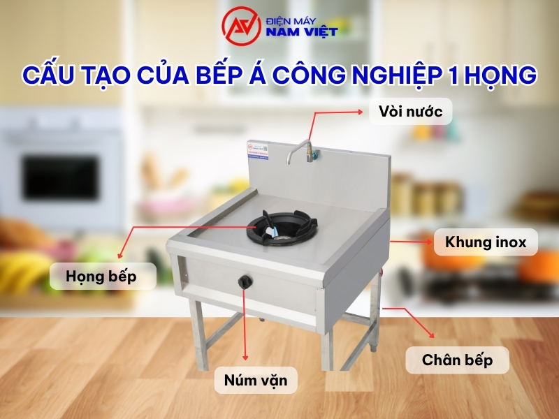 Cấu tạo của bếp á công nghiệp 1 họng