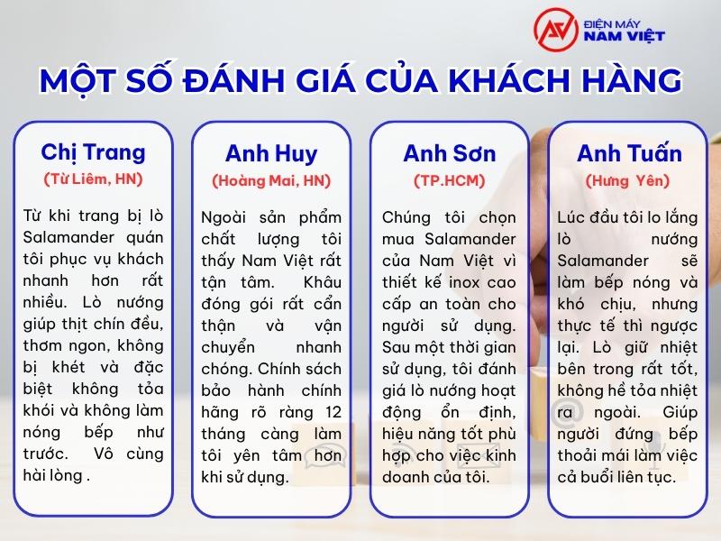 Đánh giá khách hàng khi sử dụng lò nướng Salamander