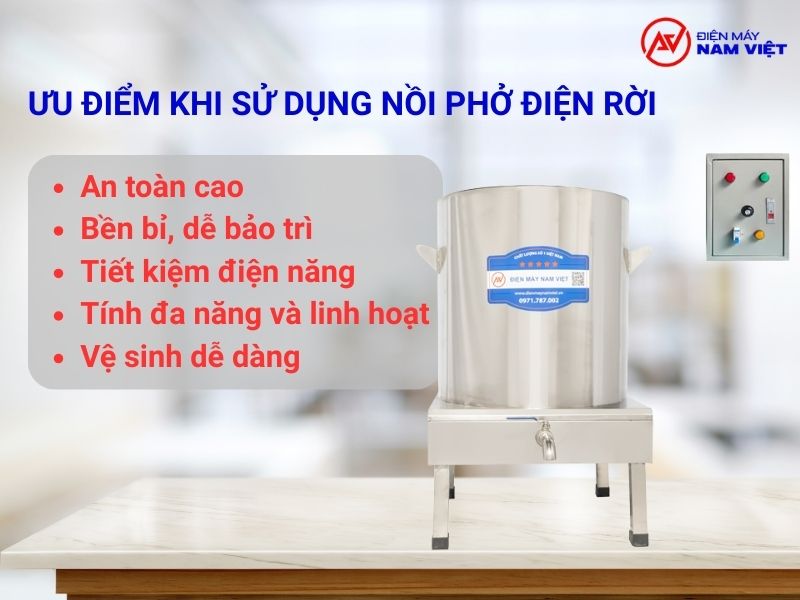 Ưu điểm nồi nấu phở điện rời