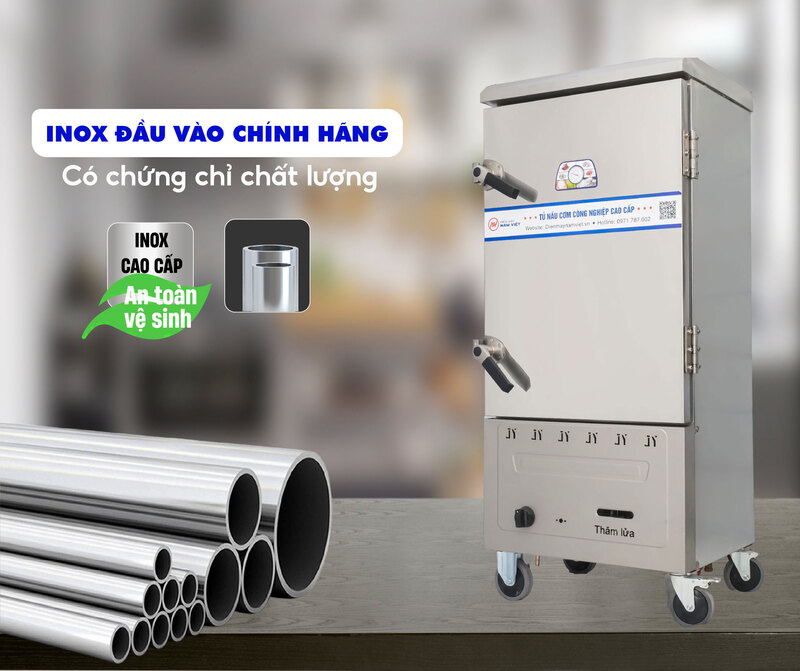 Tủ nấu cơm INOX có chứng chỉ chất lượng