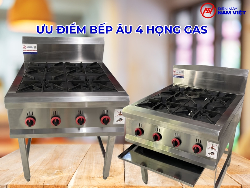 Ưu điểm bếp âu 4 họng gas
