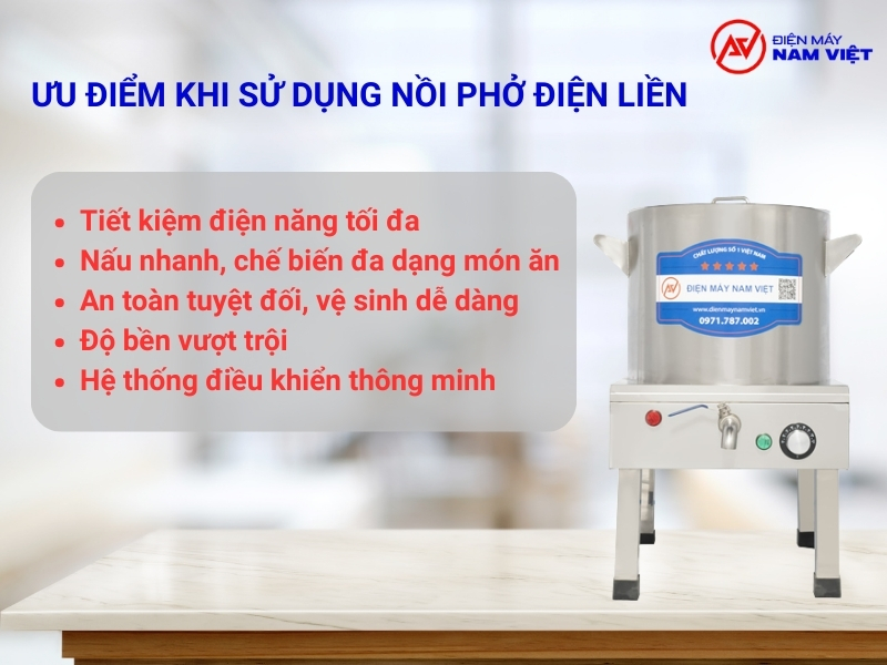 Ưu điểm khi sử dụng nồi nấu phở điện liền