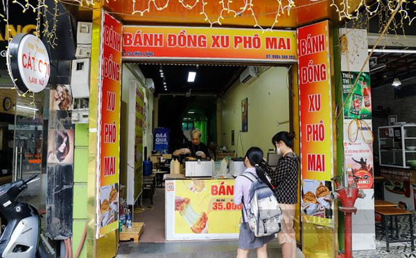 Cửa hàng bán bánh đồng xu phô mai hàn quốc