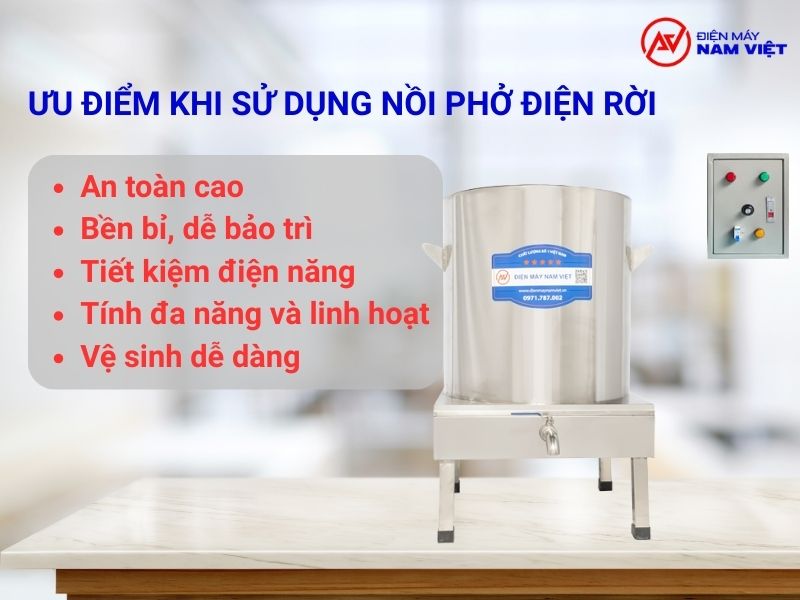 Ưu điểm nồi nấu phở điện rời