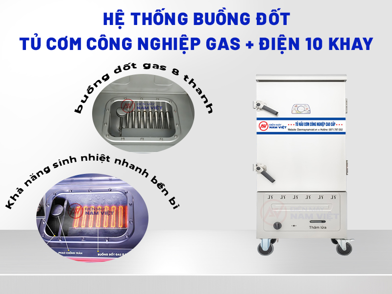 Hệ thống buồng đốt tủ cơm bằng gas