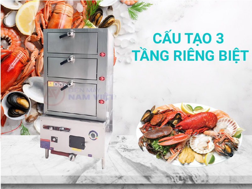 Cấu tạo tủ 3 tầng riêng biệt