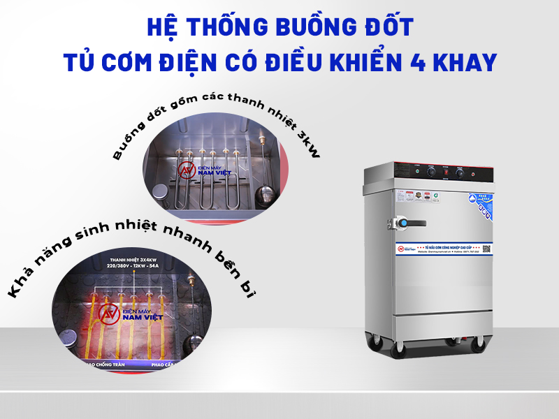 Hệ thống buồng đốt tủ cơm bằng điện