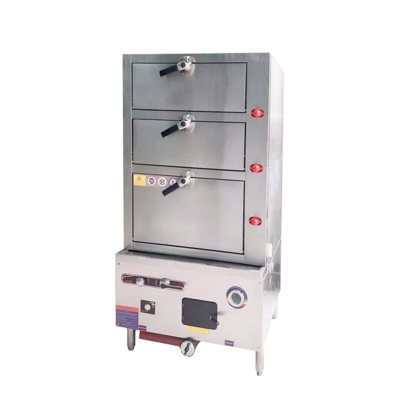 Tủ hấp hải sản 3 tầng gas
