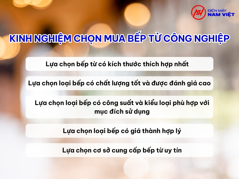 Kinh nghiệm chọn mua bếp từ công nghiệp