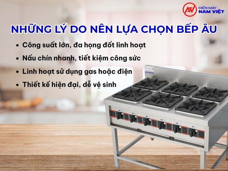 Những lý do nên lựa chọn bếp Âu cho khu bếp công nghiệp
