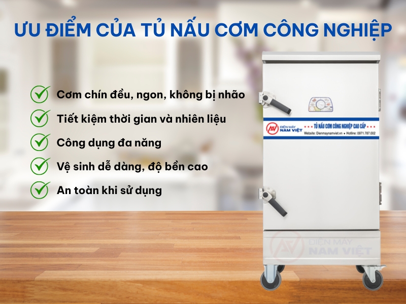 Ưu điểm của tủ nấu cơm công nghiệp