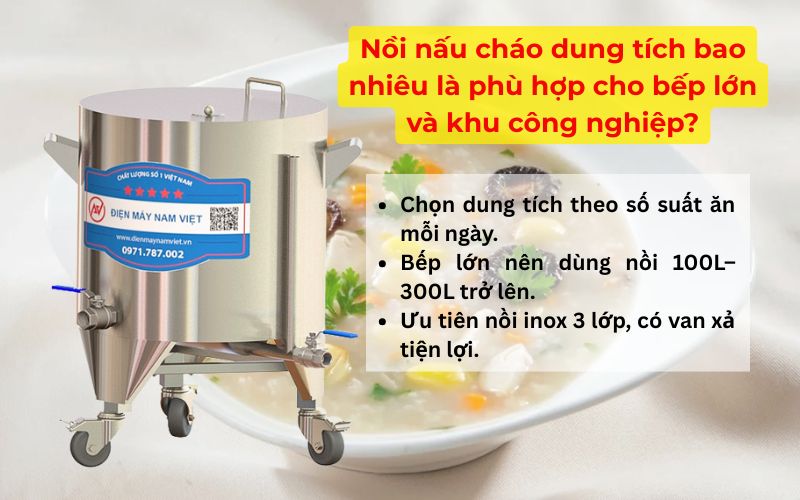 Nồi nấu cháo dung tích bao nhiêu là phù hợp