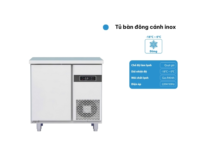 Bàn đông công nghiệp 1 cánh inox 900x750