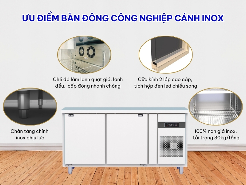 Ưu điểm bàn đông 2 cánh inox