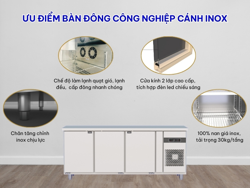 Ưu điểm bàn đông công nghiệp 3 cánh inox