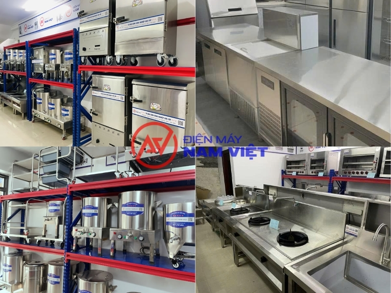 Ảnh thực tế bàn mát cánh inox tại showroom Điện Máy Nam Việt